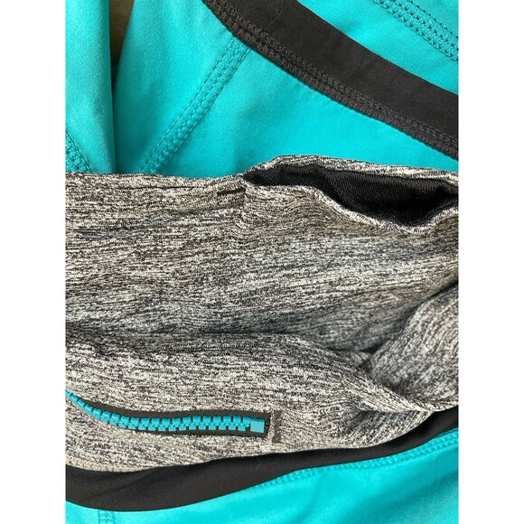 Lululemon Women’s Size 4 Groovy Run Lined Shorts Aqua Turquoise Gray & Black - Picture 3 of 10